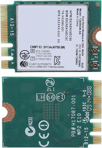 CHICIRIS 7260NGW an Dual Band 300Mbps Card with 4.0, NGFF M2 Interface WiFi Card for Data Transfer, Suitable for Shenzhou in Saudi Arabia