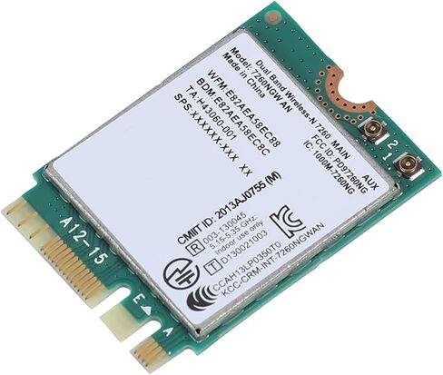 CHICIRIS 7260NGW an Dual Band 300Mbps Card with 4.0, NGFF M2 Interface WiFi Card for Data Transfer, Suitable for Shenzhou in Saudi Arabia
