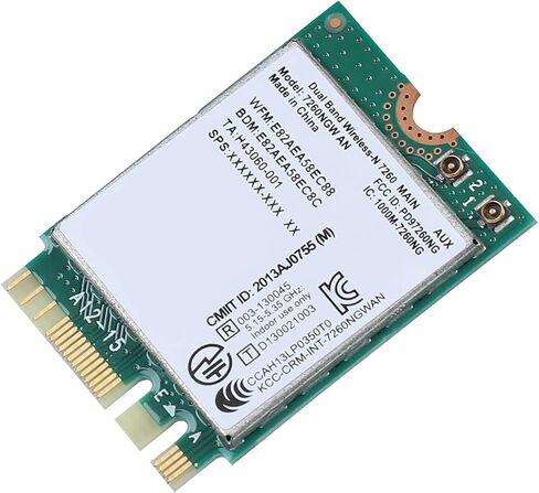 بطاقة CHICIRIS 7260NGW ثنائية النطاق بسرعة 300 ميجابت في الثانية مع بطاقة WiFi 4.0 وواجهة NGFF M2 لنقل البيانات، مناسبة لشنتشو in Saudi Arabia