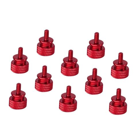 Vaguelly 10pcs Red Aluminum Alloy Thumb Screws for Computer Case DIY, Knurled 6#-32 Threaded Replacement Screws for PC Chassis and Motherboard Maintenance in Saudi Arabia