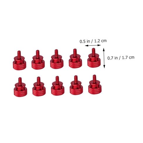 Vaguelly 10pcs Red Aluminum Alloy Thumb Screws for Computer Case DIY, Knurled 6#-32 Threaded Replacement Screws for PC Chassis and Motherboard Maintenance in Saudi Arabia