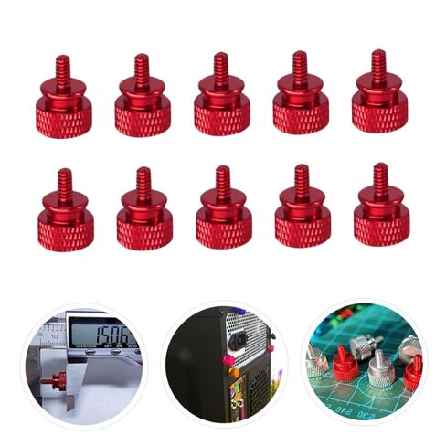 Vaguelly 10pcs Red Aluminum Alloy Thumb Screws for Computer Case DIY, Knurled 6#-32 Threaded Replacement Screws for PC Chassis and Motherboard Maintenance in Saudi Arabia