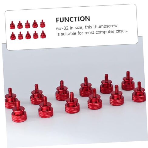 Vaguelly 10pcs Red Aluminum Alloy Thumb Screws for Computer Case DIY, Knurled 6#-32 Threaded Replacement Screws for PC Chassis and Motherboard Maintenance in Saudi Arabia