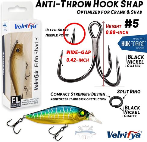 Hybrid Crankbaits/Jerkbait for Bass Fishing-Shallow Diving Crank Shad for Bass Crappie Walleye Pike, Cold Water for Winter and Spring Fishing, for Freshwater and Saltwater in Saudi Arabia