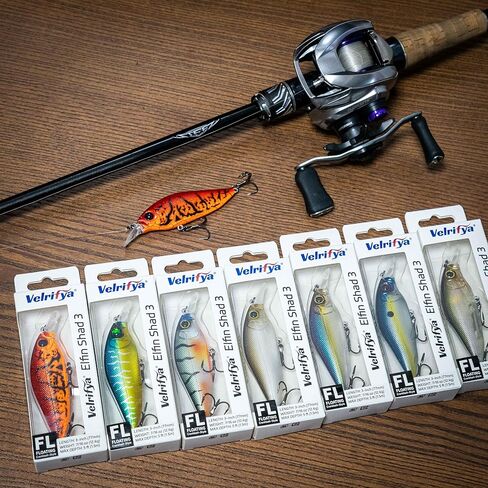 Hybrid Crankbaits/Jerkbait for Bass Fishing-Shallow Diving Crank Shad for Bass Crappie Walleye Pike, Cold Water for Winter and Spring Fishing, for Freshwater and Saltwater in Saudi Arabia