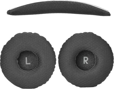 طقم وسائد بديلة من Defean 2 في 1 وسادات أذن من القماش الشبكي + عصابة رأس متوافقة مع سماعات JBL Tune 600(T600BTNC 600BTNC)/660(T660NC 660NC)/670(T670NC 670NC) (أسود) in Kuwait