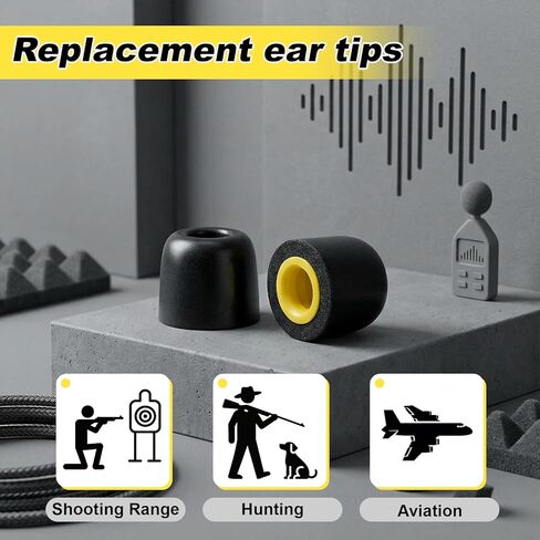 TrelaCo 20 Pairs Memory Foam Ear Tips Replacement Earbud Tips Inner 5mm Compatible with Etymotic, Nuforce, Isotunes Pro, Q-Jays, Noise Isolation, Comfortable for Shooting Range Airplane Outdoor in Saudi Arabia