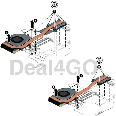 Deal4GO CPU Cooling Fan 840662-001 840663-001 Replacement for HP ProBook 640 G2, 640 G3, 645 G2, 645 G3 (UMA) in Saudi Arabia