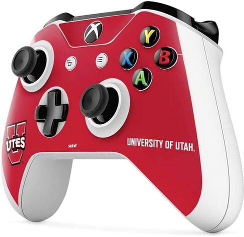 غلاف Skinit المخصص للألعاب متوافق مع وحدة تحكم Xbox One S - تصميم Block U المرخص رسميًا من جامعة يوتا in Kuwait