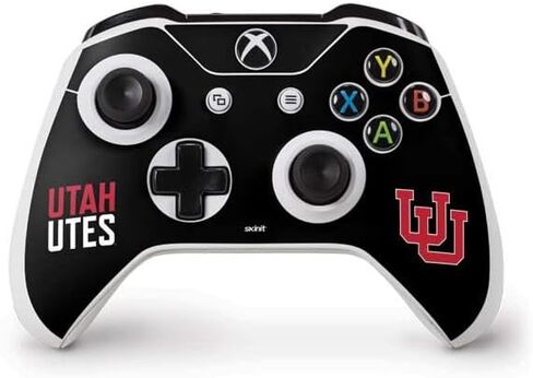 ملصق Skinit المخصص للألعاب متوافق مع وحدة تحكم Xbox One S - تصميم U المتشابك المرخص رسميًا من جامعة يوتا in Kuwait