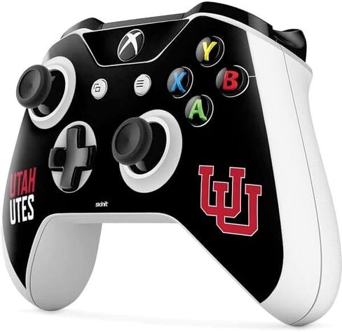 ملصق Skinit المخصص للألعاب متوافق مع وحدة تحكم Xbox One S - تصميم U المتشابك المرخص رسميًا من جامعة يوتا in Kuwait