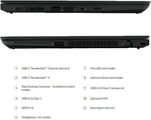 كمبيوتر محمول Lenovo ThinkPad T14 Gen 2 بشاشة تعمل باللمس، شاشة 14 بوصة FHD 1920 x 1080، الجيل الحادي عشر Intel Core i5-1145G7 (2.6-4.4 جيجا هرتز، 4 كور)، ذاكرة الوصول العشوائي DDR4 16 جيجابايت، 512 جيجابايت SSD، Windows 11 Pro (متجدد) in Kuwait