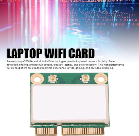 بطاقة WiFi 6 لاسلكية، مجموعة شرائح RTL8852BE، محول شبكة PCIe 5.3 بسرعة 1200 ميجا بت في الثانية، مع هوائي 8dbi لأجهزة الكمبيوتر المحمول الصغيرة in Kuwait