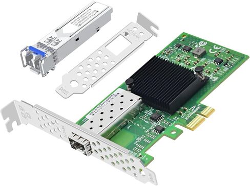 بطاقة شبكة ألياف بصرية بمنفذ SFP فردي سعة 1.25 جيجا بايت مع شريحة Broadcom BCM5708، وبطاقة واجهة شبكة ألياف ضوئية أحادية المنفذ PCIE X1 تدعم Windows Server/Linux/Vmware in Kuwait