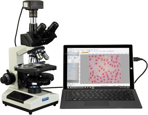 OMAX 40X-2000X 18MP USB3 Digital Phase Contrast Trinocular LED Microscope with Hard Aluminum Case in Saudi Arabia