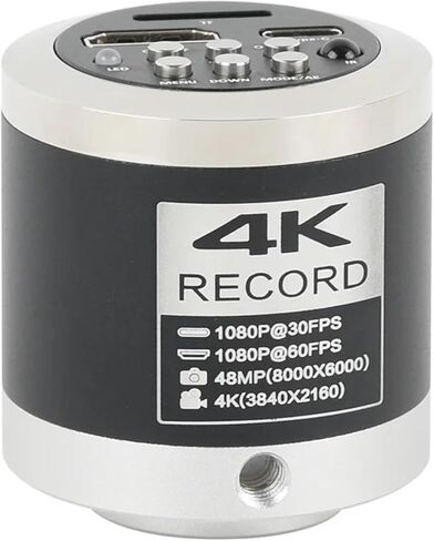 كاميرا مجهر فيديو 1080P 2K 48MP 4K HDMI USB VGA تكبير صناعي 180X 300X عدسة 0.5X لحام هاتف ساعة PCB دقيق (24MP 4K HDMI USB، 180X) in Kuwait
