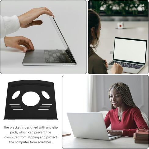 BESPORTBLE Laptop Cooling Stand Portable Laptop Holder with Foldable Desktop Rack Black for Office and Travel in Kuwait