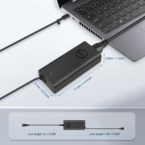 شاحن كمبيوتر محمول USB c بقدرة 65 وات متوافق مع HP ProBook 4 G1i G1a G1q، EliteBook 6 8 G1i XG1i XFlip Ultra ZBook Firefly 14 16 G8 G9 G10 G11 TPN-DA34 TPN-LA33 TPN-CA30 TPN-DA26 in Kuwait