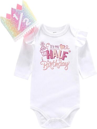 It's Half way to one Baby girl My 1/2 Birthday Rompers Halfway to first Sweet Girl cake in Saudi Arabia