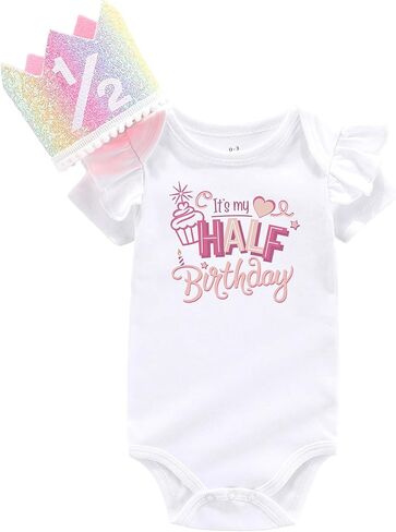 It's Half way to one Baby girl My 1/2 Birthday Rompers Halfway to first Sweet Girl cake in Saudi Arabia