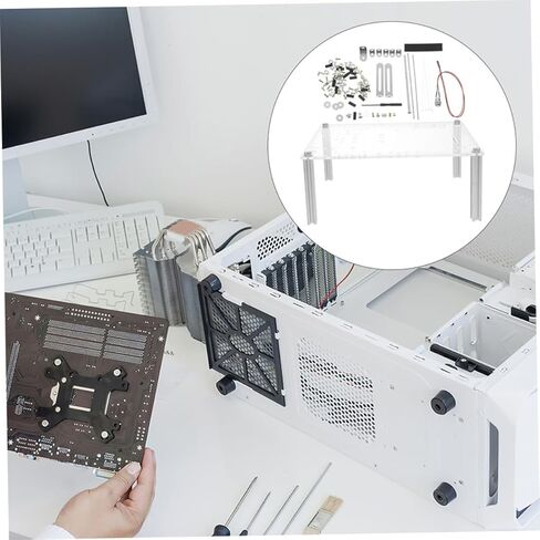 Open Frame PC Case Stand for Matx Motherboards Transparent DIY Computer Chassis Bracket with Enhanced Airflow Compact and Stable Design for Hardware Testing and Display in Saudi Arabia