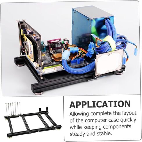 إطار حالة الكمبيوتر في الهواء الطلق للوحة الأم ATX DIY هيكل مفتوح النمط مع دعم مصدر طاقة واحد SSD ورف حماية متوافق مع بطاقات الرسومات والكابل النظيف in Kuwait