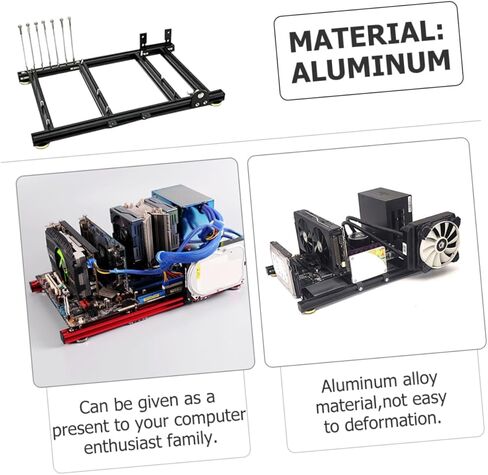 إطار حالة الكمبيوتر في الهواء الطلق للوحة الأم ATX DIY هيكل مفتوح النمط مع دعم مصدر طاقة واحد SSD ورف حماية متوافق مع بطاقات الرسومات والكابل النظيف in Kuwait