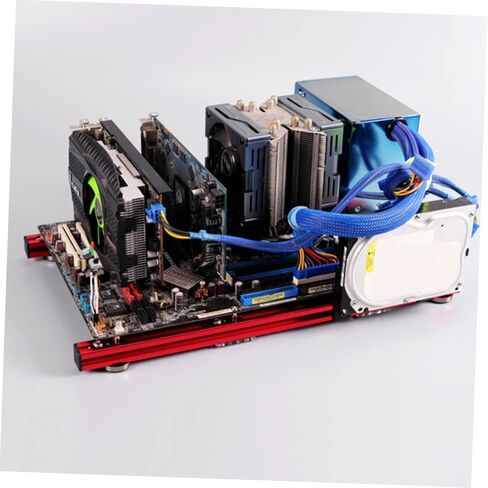 إطار حالة الكمبيوتر في الهواء الطلق للوحة الأم ATX DIY هيكل مفتوح النمط مع دعم مصدر طاقة واحد SSD ورف حماية متوافق مع بطاقات الرسومات والكابل النظيف in Kuwait