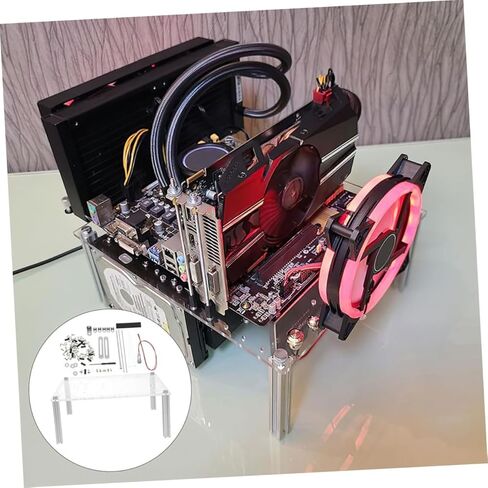 Angoily Open Frame PC Case Chassis Bracket with Base Stand for Matx Motherboards DIY Computer Rack for Hardware Testing and Component Stability in Saudi Arabia