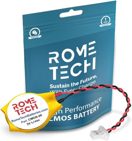 بطارية Rome Tech CR2016 CMOS لجهاز Lenovo ThinkPad X1 Yoga 4th Gen (النوع 20QF، 20QG) - 5B10W13978 - بطارية BIOS RTC 3V CR 2016 CMOS مع كابل سلكين 2 دبوس in Saudi Arabia