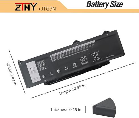 42Wh JTG7N GRWKG Battery Replacement for Dell Latitude 3340 3440 3450 3540 3550 5340 5350 5540 5550 Precision 3480 3490 3580 3590 inspiron 14 Plus 7441 Series P169G 542WP 7RDGP 803W6 11.4V 3-Cell in Saudi Arabia