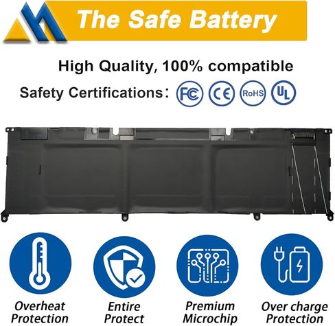 56Wh 8FCTC Laptop Battery Replacement for Dell Alienware M15 R3 R5 R4 R6 M17 R4 R3 Precision 5550 5560 XPS 15 9500 9510 G15 5520 5510 Inspiron 5620 7610 7510 Vostro 7510 11.4V 4650mAh in Saudi Arabia