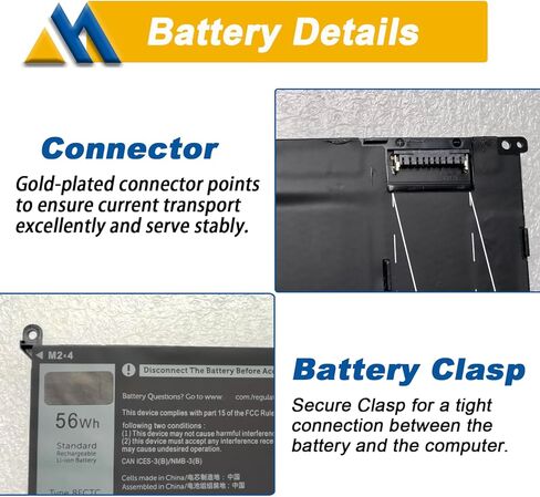 56Wh 8FCTC Laptop Battery Replacement for Dell Alienware M15 R3 R5 R4 R6 M17 R4 R3 Precision 5550 5560 XPS 15 9500 9510 G15 5520 5510 Inspiron 5620 7610 7510 Vostro 7510 11.4V 4650mAh in Saudi Arabia