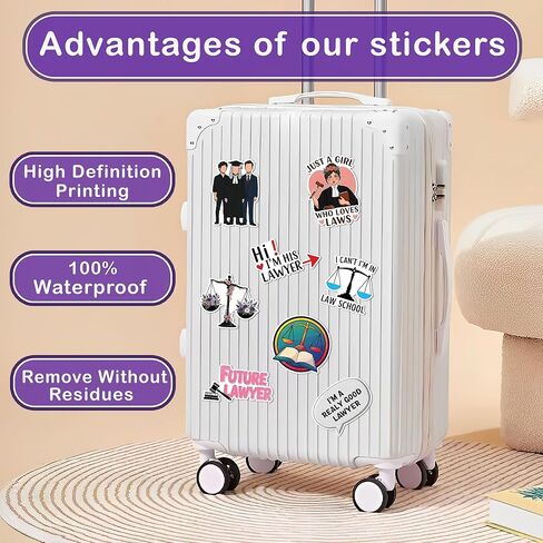 50 Pcs Lawyer Vinyl Sticker Waterproof Attorney Stickers Law School Decals Laptop Water Bottle Notebook Scrapbook Luggage Tablet Phone Bike Christmas Gifts for Girls Women Female Students in Saudi Arabia