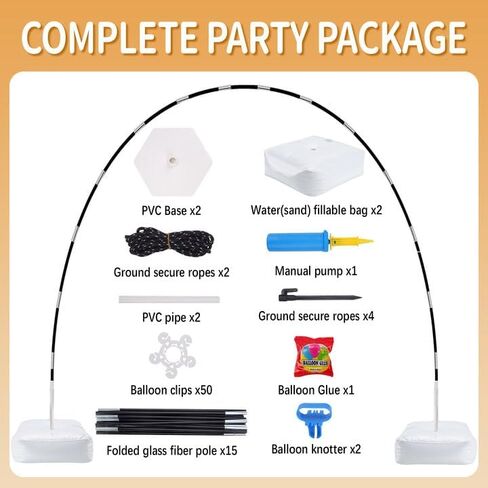 مجموعة قوس البالونات JOYYPOP، بعرض 10 أقدام وطول 9 أقدام حامل قوس بالون قابل للتعديل مع إطار أساسي للحديقة للتخرج وحفلات الزفاف وأعياد الميلاد وحفلات استقبال المولود الجديد وديكور خلفية الصورة in Kuwait