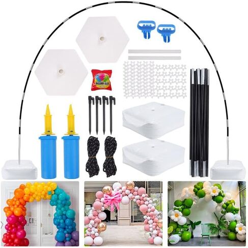 JOYYPOP Balloon Arch Kit, 10ft Wide & 9ft Tall Adjustable Balloon Arch Stand with Base Frame Garden Arbors for Graduation Wedding Birthday Baby Shower Party Supplies Photo Backdrop Decoration in Kuwait