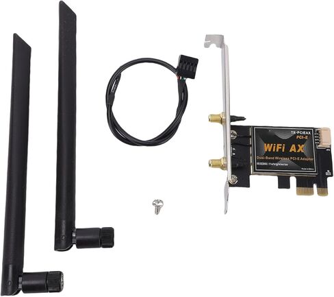 Yunseity WiFi 6 PCIe Wireless Card, AX1800 Chipset, 1800Mbps, BT 5.4, OFDMA + MU MIMO, 8dBi Antenna, WPA3 Encryption, for Window 10/11, OFDMA MU MIMO 2.4G 5G Dual Band in Saudi Arabia