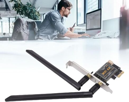 Yunseity WiFi 6 PCIe Wireless Card, AX1800 Chipset, 1800Mbps, BT 5.4, OFDMA + MU MIMO, 8dBi Antenna, WPA3 Encryption, for Window 10/11, OFDMA MU MIMO 2.4G 5G Dual Band in Saudi Arabia
