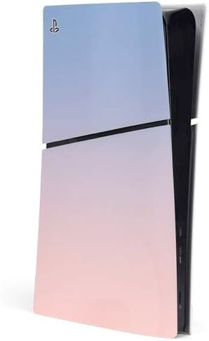 غلاف Skinit المخصص للألعاب متوافق مع وحدة التحكم PS5 Slim Digital Edition - تصميم متدرج باللونين الأرجواني والأزرق in Saudi Arabia