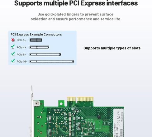 بطاقة شبكة ألياف بصرية 1.25 جيجا بايت مع شريحة Intel I350 (I350-F1)، ومحول شبكة منفذ SFP أحادي PCIE X4، ومحول إيثرنت فايبر بمنفذ بصري يدعم Windows Server/Linux/VMware in Kuwait