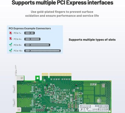بطاقة شبكة ألياف بصرية مع شريحة Broadcom BCM57810S، محول شبكة منافذ SFP+ مزدوج 10 جيجا بايت للإيثرنت، يدعم Windows Server/Linux/Vmware (مع قطعتين من الوحدة الضوئية متعددة الأوضاع) in Kuwait