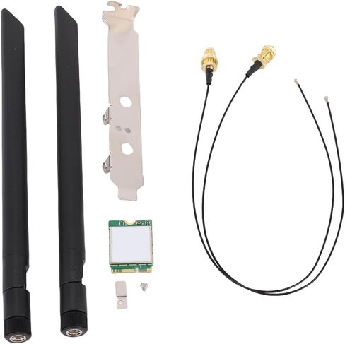 بطاقة الشبكة اللاسلكية Yunseity WiFi 7، محول M.2 للكمبيوتر المكتبي 5.4، مع مجموعة شرائح RTL8922AE، 6338 ميجابت في الثانية عند 2.4G+5G+6G، دعم النطاق لنافذة 10 11، هوائي مزدوج 8dBi in Saudi Arabia