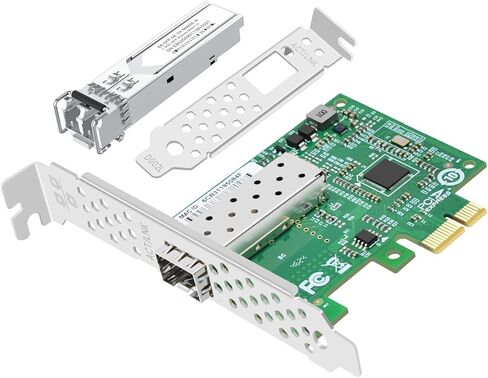 بطاقة شبكة ألياف بصرية 1.25 جيجا بايت مع شريحة Intel I350 (I350-F1)، ومحول شبكة منفذ SFP أحادي PCIE X4، ومحول إيثرنت فايبر بمنفذ بصري يدعم Windows Server/Linux/VMware in Kuwait