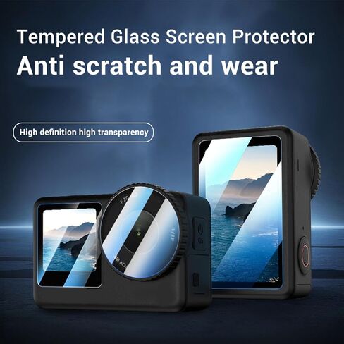 PUSOKEI Lens Screen Protector for Action 6 Camera, Tempered Glass Film & Camera Lens Protector, 9H Hardness, Ultra Clear, Anti Scrach, Anti Fingerprint in Saudi Arabia