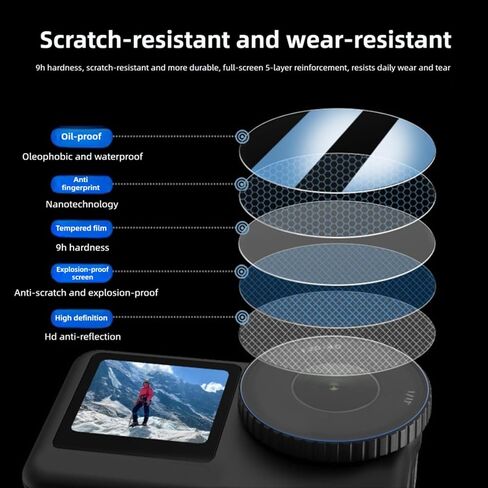 PUSOKEI Lens Screen Protector for Action 6 Camera, Tempered Glass Film & Camera Lens Protector, 9H Hardness, Ultra Clear, Anti Scrach, Anti Fingerprint in Saudi Arabia