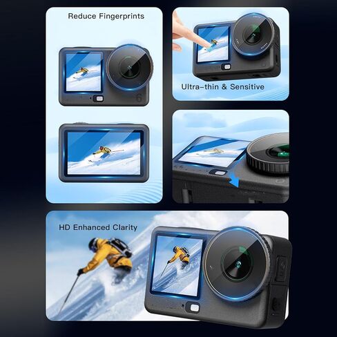 PUSOKEI Tempered Glass Screen Protector for Action 6 Camera, 9H Hardness Anti Scratch, Anti Fingerprint & Dust, for Action 6 Camera Lens and Screen Protection in Saudi Arabia