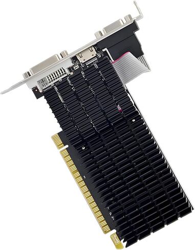 بطاقة رسومات منخفضة المستوى، بطاقة فيديو DDR3 64 بت PCI Express بسعة 2 جيجابايت مع تبريد بمروحة واحدة، لإعداد شاشات متعددة 7 8 10 in Saudi Arabia