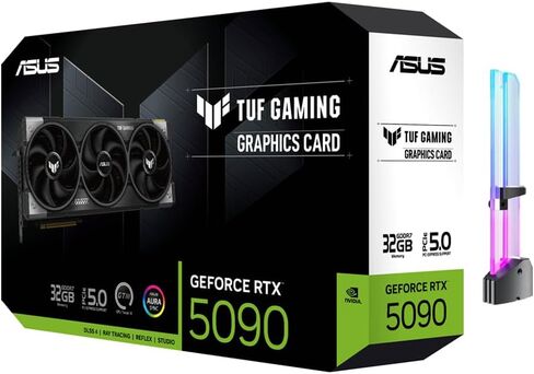 ASUS TUF Gaming GeForce RTX 5090 Triple Fan GPU, 32GB GDDR7, 3352 AI Tops, 28 Gbps, 512-bit, DLSS 4, AI Content Creation, Local LLM Inference, DP 2.1b x3, HDMI 2.1b x2, with GPU Holder in Saudi Arabia