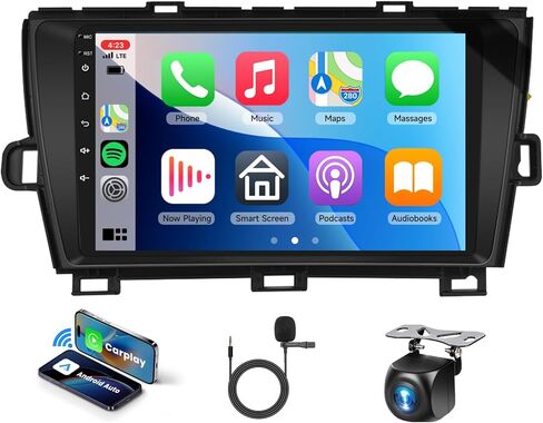 [8 CORE 4G+64G] راديو السيارة لسيارة Toyota Prius 2010-2015 غير مناسب J-B-L مع Carplay اللاسلكي/Android Auto، 9 بوصة Android 13 IPS شاشة لمس ستيريو للسيارة، بلوتوث، GPS، WiFi، SWC، DSP + كاميرا احتياطية in Kuwait