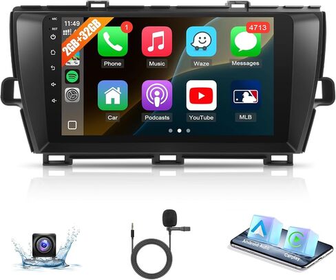 Naifay Android Car Radio for Toyota Prius 2010-2015، 2+32G 9 بوصة IPS شاشة تعمل باللمس لسيارة Toyota Prius ستيريو مع Carplay Android Auto Bluetooth FM GPS WiFi SWC + Can Bus (تناسب إصدار J.B.L) in Kuwait